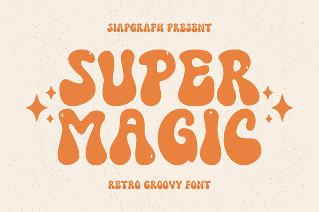 Super Magic - Retro Groovy Font Font Masyafi Studio 