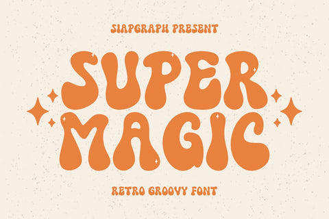Super Magic - Retro Groovy Font Font Masyafi Studio 