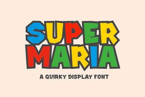 Super Maria - Quirky Display Font Font Masyafi Studio 