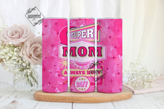 Super Mom Tumbler Wrap, Funny Mama Retro 20oz Skinny Straight Tumbler Sublimation Design, Tumbler Wrap For Her PNG, Digital Download Sublimation sassyprint 
