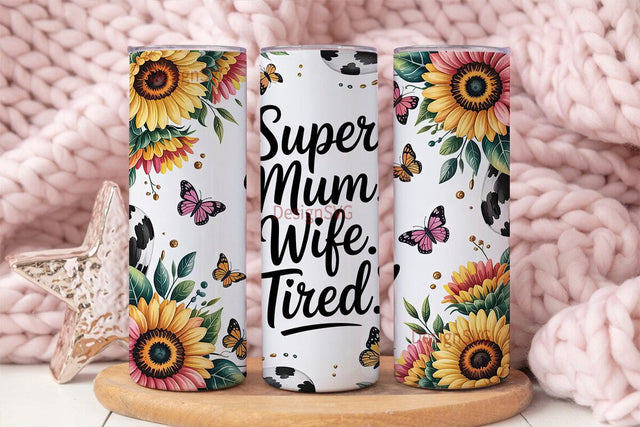 Super Mum Tumbler Wrap PNG Sublimation DesignSVG 