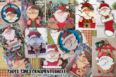 Super Santa Laser SVG Ornament Bundle SVG Whimsical Inklings 