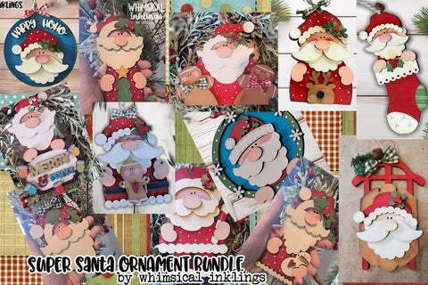 Super Santa Laser SVG Ornament Bundle SVG Whimsical Inklings 