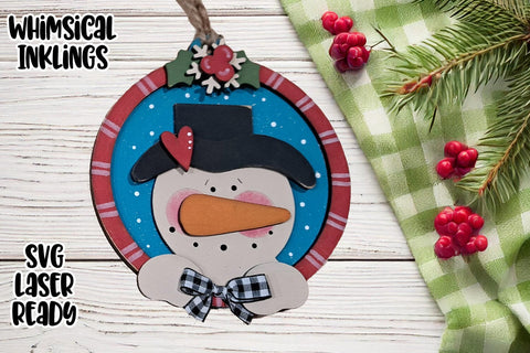 Super Snowman Laser SVG Ornament Bundle SVG Whimsical Inklings 