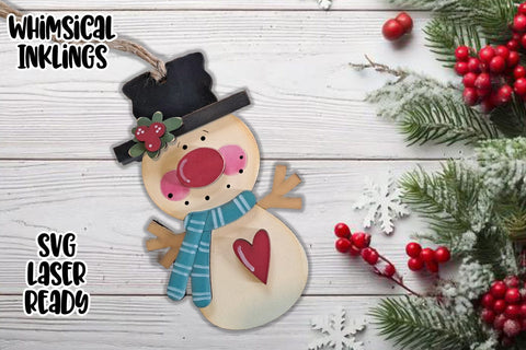 Super Snowman Laser SVG Ornament Bundle SVG Whimsical Inklings 