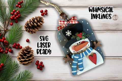 Super Snowman Laser SVG Ornament Bundle SVG Whimsical Inklings 