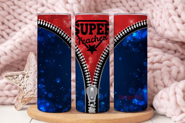 Super Teacher Tumbler Wrap PNG Sublimation Design Tumbler Wrap for Teacher Back To School Tumbler Design 20oz Skinny Tumbler Wrap Sublimation DesignSVG 