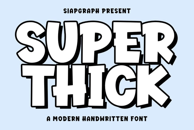 Super Thick - Fun Quirky Font Font Masyafi Studio 