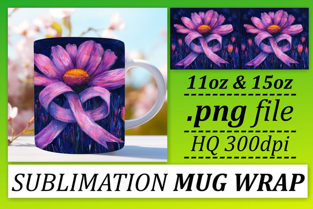 Support Pink Ribbon Mug – 11oz & 15oz Sublimation Design Sublimation afrosvg 