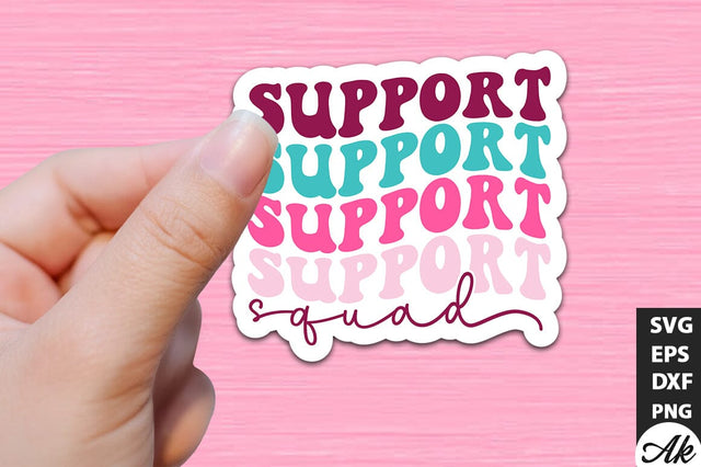 Support squad Retro Stickers Design SVG akazaddesign 