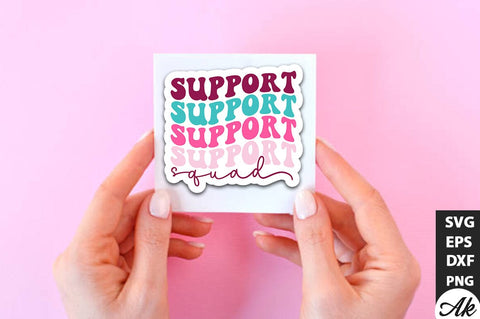Support squad Retro Stickers Design SVG akazaddesign 