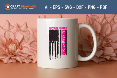 Support Squard Breast Cancer Breast Cancer SVG, Pink Awareness Ribbon Svg, Heal Cancer Svg, Cancer Awareness Svg, Fight Cancer Svg, Cancer, Svg Files For Cricut SVG Debashish Barman 