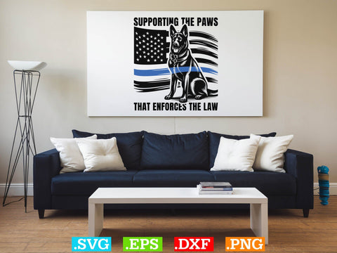 Supporting The Paws That Enforces The Law Shirt, Police Svg, Back the Blue Svg, Thin Blue Line Svg, Police Officer Svg, Police Wife Svg SVG Creativeart88 