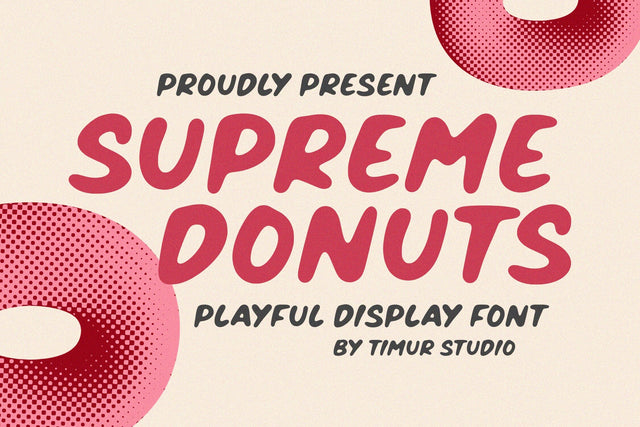 Supreme Donuts - Playful Display Font Font Timur type 