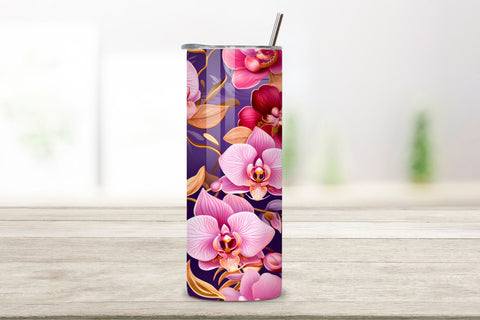 Supreme Orchid Tumbler Wrap, Seamless Wrap PNG, Celestial Orchid Tumbler Wrap, Seamless Design PNG Sublimation FloridPrintables 
