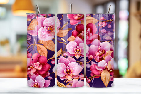 Supreme Orchid Tumbler Wrap, Seamless Wrap PNG, Celestial Orchid Tumbler Wrap, Seamless Design PNG Sublimation FloridPrintables 