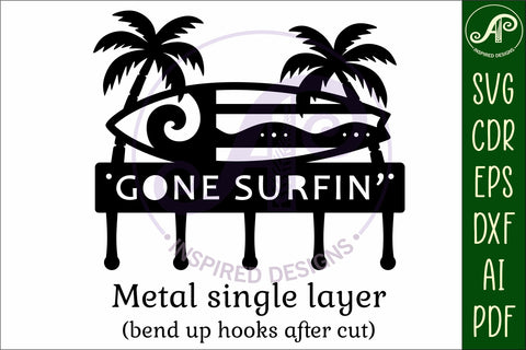Surf board Key holders for metal and laser cutting SVG APInspireddesigns 