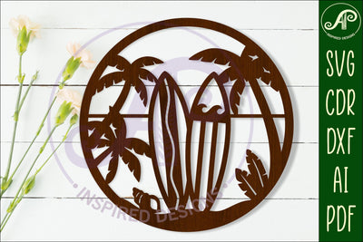 Surf boards beach wall art sign, SVG file SVG APInspireddesigns 