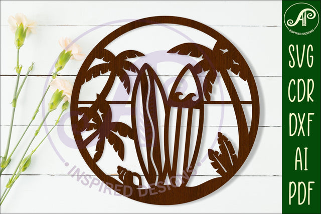 Surf boards beach wall art sign, SVG file SVG APInspireddesigns 