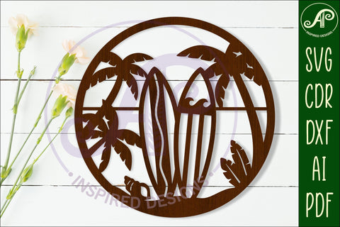 Surf boards beach wall art sign, SVG file SVG APInspireddesigns 