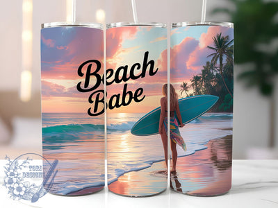 Surf Coastal Beach 20oz Tumbler, Beach Babe Sublimation, Surf Life Wrap, Summer Beach PNG, 20oz Skinny Tumbler, Coastal Girl Aesthetic, Ocean Vibe Design Sublimation ToriDesigns 