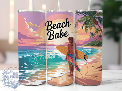 Surf Coastal Beach 20oz Tumbler, Beach Babe Sublimation, Surf Life Wrap, Summer Beach PNG, 20oz Skinny Tumbler, Coastal Girl Aesthetic, Ocean Vibe Design Sublimation ToriDesigns 