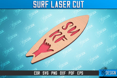 Surf Laser Cut Bundle | Wooden Surfboards | 3D Surf Design | Summer Design | CNC File SVG Fly Design 