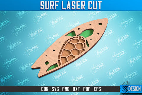 Surf Laser Cut Bundle | Wooden Surfboards | 3D Surf Design | Summer Design | CNC File SVG Fly Design 