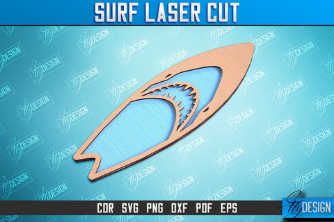 Surf Laser Cut Bundle | Wooden Surfboards | 3D Surf Design | Summer Design | CNC File SVG Fly Design 