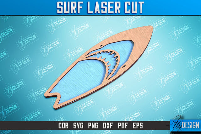 Surf Laser Cut | Wooden Surfboards | 3D Surf Design | Summer Design | CNC File SVG Fly Design 