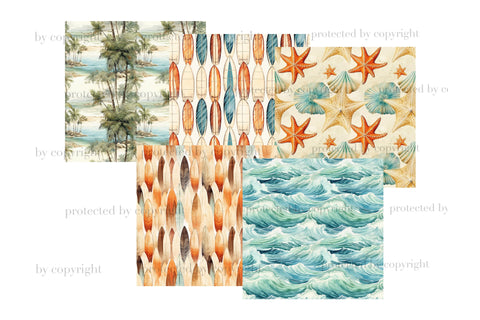 Surf Papers | Beach Pattern Digital Pattern GlamArtZhanna 