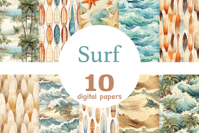 Surf Papers | Beach Pattern Digital Pattern GlamArtZhanna 