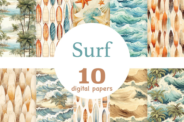 Surf Papers | Beach Pattern Digital Pattern GlamArtZhanna 