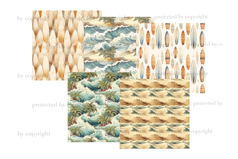 Surf Papers | Beach Pattern Digital Pattern GlamArtZhanna 