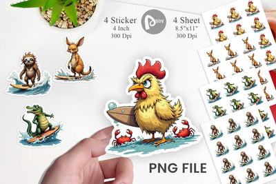 Surf Scream Critters Sticker Sublimation artnoy 