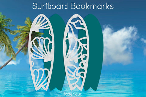 Surfboard bookmark laser cut, Layered Seashell, Summer beach svg SVG AnastasiyaArtDesign 