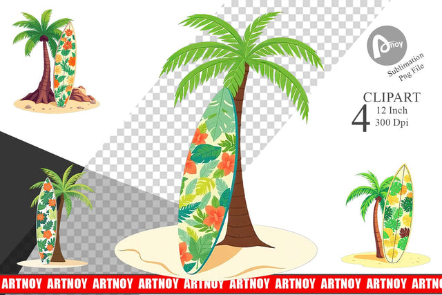 Surfboard Clipart Sublimation artnoy 