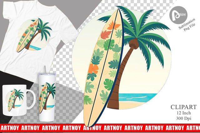 Surfboard Clipart Sublimation artnoy 