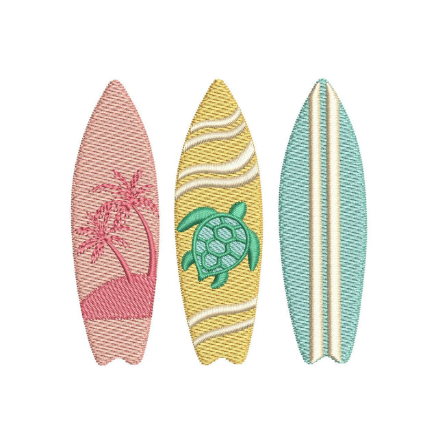 Surfboards Summer Tropical Beach Ocean Machine Embroidery Design, 4 sizes, Instant Download Embroidery/Applique DESIGNS Nino Nadaraia 