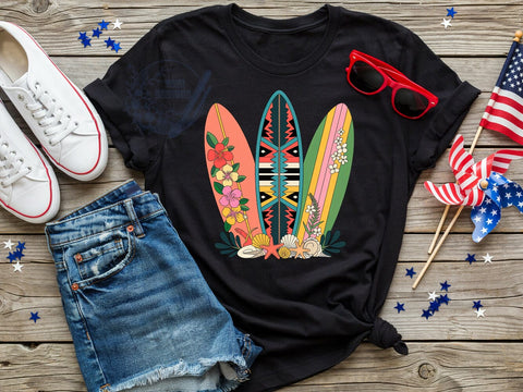 Surfboards Tribal Art T-Shirt PNG, Turquoise Tribal, Geometric Designs, Vertical Surfboards, Tropical Vibe, Skinny Tumbler, Sublimation PNG Sublimation ToriDesigns 