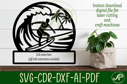Surfer male name wall art sign, SVG personalized SVG APInspireddesigns 