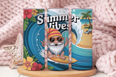Surfing Gnome 20oz Tumbler Wrap Sublimation DesignSVG 