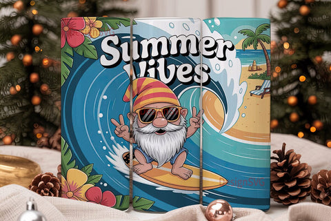 Surfing Gnome 20oz Tumbler Wrap Sublimation DesignSVG 