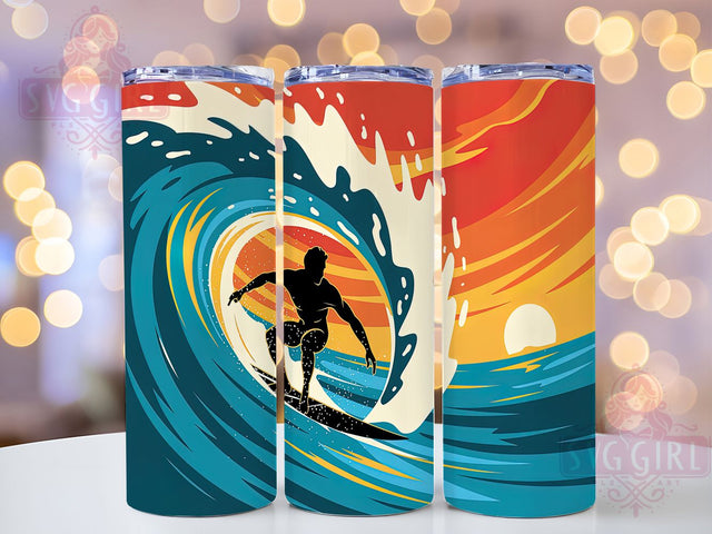 Surfing Ocean Waves 20oz Tumbler Wrap, Surfer Tumbler Design, Ocean Waves Tumbler, 20oz Tumbler Wrap, Sublimation Tumbler Design, Beach Sports Tumbler, Digital Download Sublimation SvggirlplusArt 