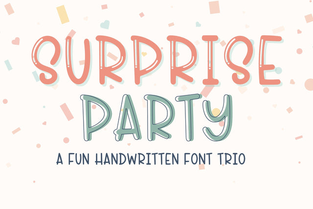 Surprise Party, Fun Party Font Trio Font Designing Digitals 