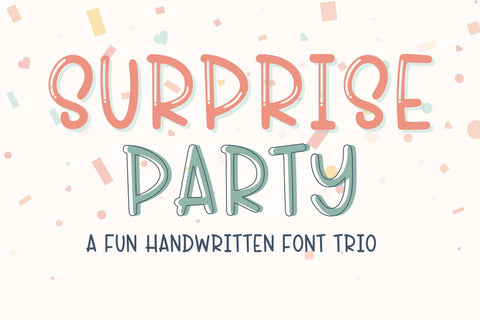 Surprise Party, Fun Party Font Trio Font Designing Digitals 