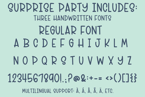 Surprise Party, Fun Party Font Trio Font Designing Digitals 