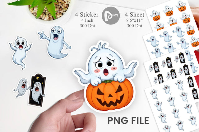 Surprised Ghosts Sticker Sublimation artnoy 
