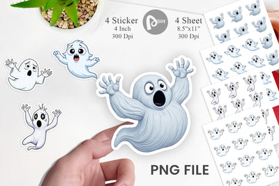 Surprised Ghosts Sticker Sublimation artnoy 