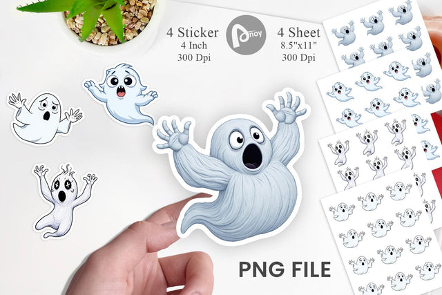 Surprised Ghosts Sticker Sublimation artnoy 